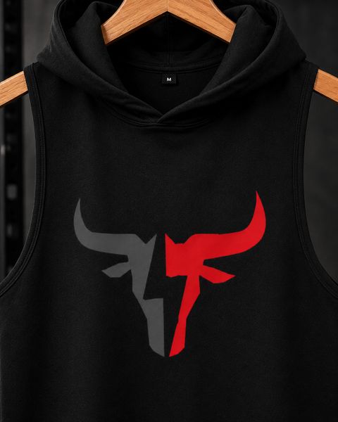 GQF Men Graphic Print Hooded Neck Polyester Black T-Shirt - Image 8