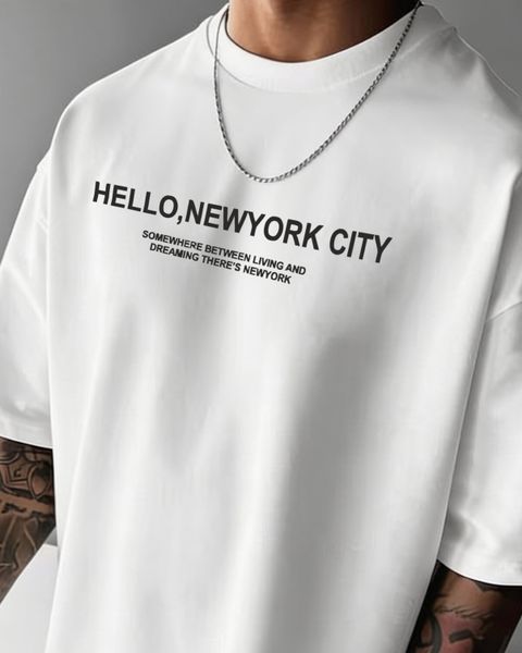FLYIND VOGUE OUTFIT Men White Typography Round Neck T-Shirt - Image 4