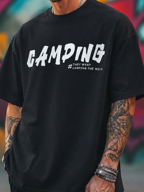 Madilyn Men Printed Round Neck Pure Cotton Black, Beige T-Shirt - Image 8