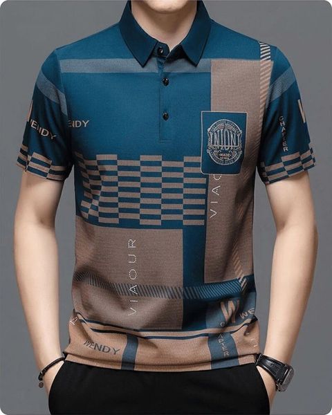 TAZO Men Striped Polo Neck Cotton Blend Multicolor T-Shirt - Image 7