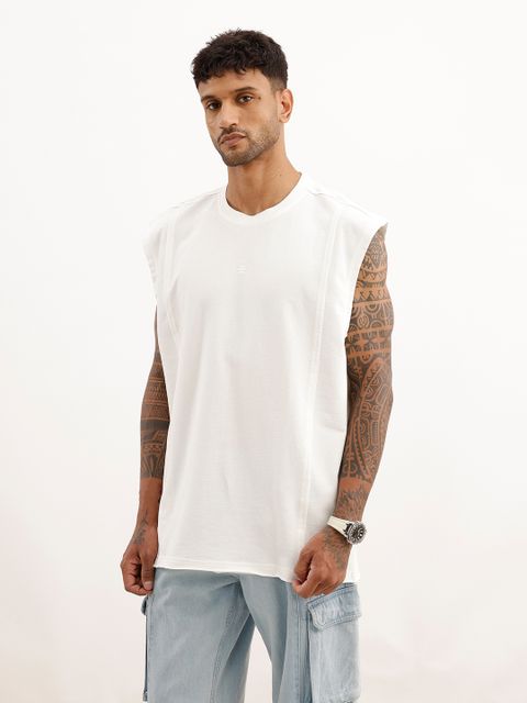 WROGN Men Solid Crew Neck Pure Cotton White T-Shirt - Image 8