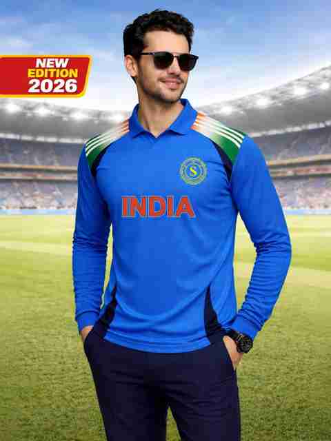 STR CREATION Men Graphic Print, Printed Polo Neck Polycotton Blue T-Shirt - Image 5