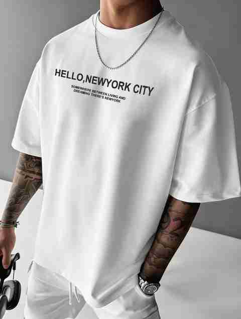 FLYIND VOGUE OUTFIT Men White Typography Round Neck T-Shirt - Image 2