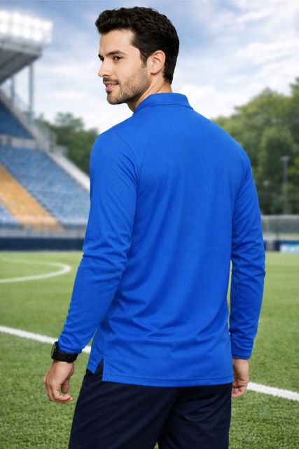 STR CREATION Men Graphic Print, Printed Polo Neck Polycotton Blue T-Shirt - Image 7