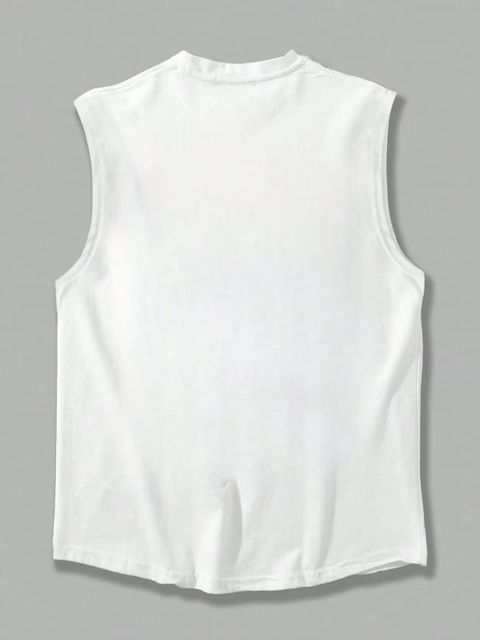 optus Men Printed Round Neck Cotton Blend White T-Shirt - Image 6