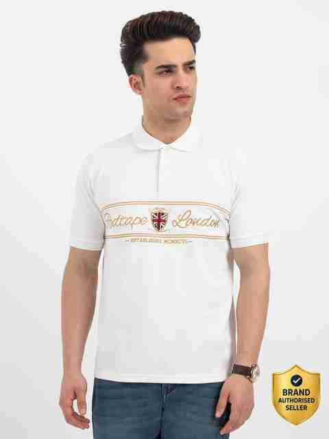 RED TAPE Embroidered Men Polo Neck White T-Shirt - Buy RED TAPE