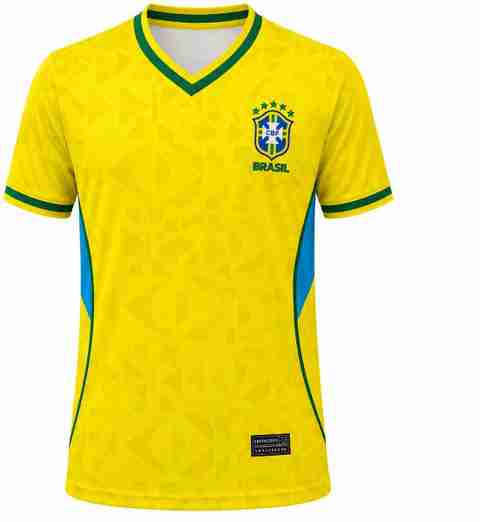 iLyk Men Printed, Self Design V Neck Linen Blend Yellow T-Shirt - Image 5