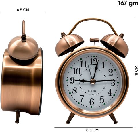Dozy Analog Copper Clock Brown - Image 5