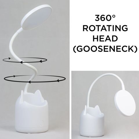 WEIRD WOLF 3 Colour Mode Rechargeable, Flexible Gooseneck LED Study/Desk Table Lamp (35 cm, White) - Image 5