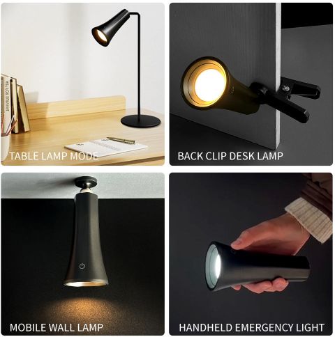 NIRVITTAL 4 in 1 Led Desk Lamp Rechargeable Brightness Adjustable Table Lamp (40 cm, Black) - Image 6
