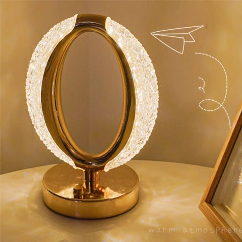 TechPride Crystal Oval LED Table Lamp, 25 cm, Warm White - Image 7