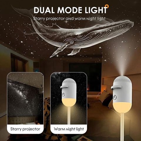 rivtoxx 2-in-1 Galaxy Projector Night Light, White - Image 4