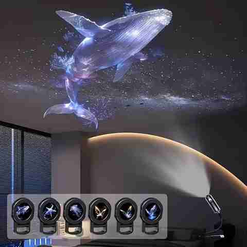 GRANTHI ENTERPRISE 6 Theme Ocean Whale Galaxy Projector Night Lamp for Bedroom Kids Room Home Decor Night Lamp (23 cm, Multicolor) - Image 2