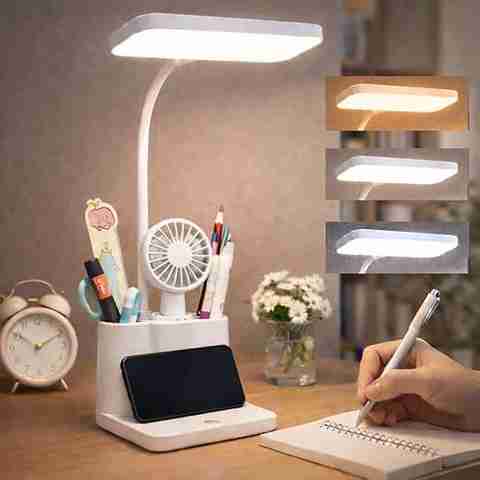 Kavonex Rechargeable LED Desk Lamp with Pen Holder & Mobile Stand, 35 - Image 3