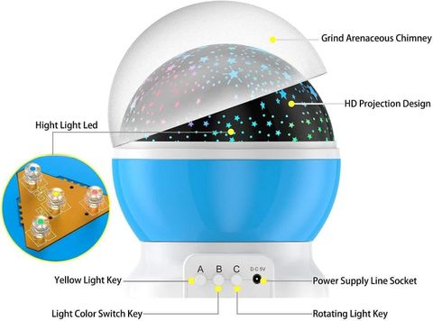 CRENTILA Star Rotating Projector Night Lamp, 15 cm, Multicolor - Image 8