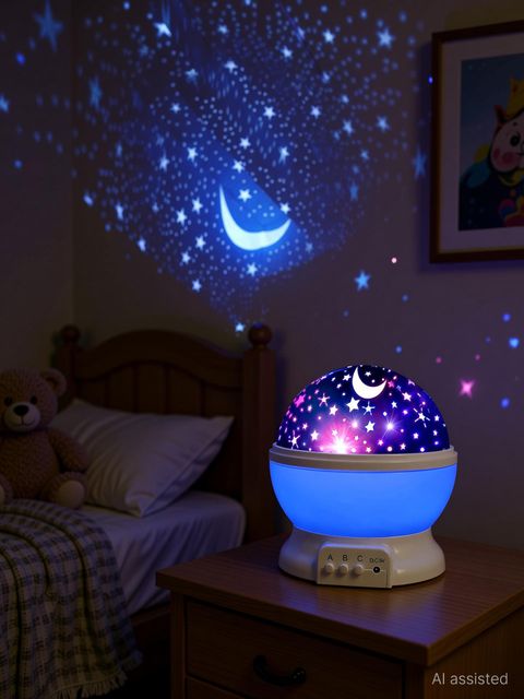 CRENTILA Star Rotating Projector Night Lamp, 15 cm, Multicolor - Image 4