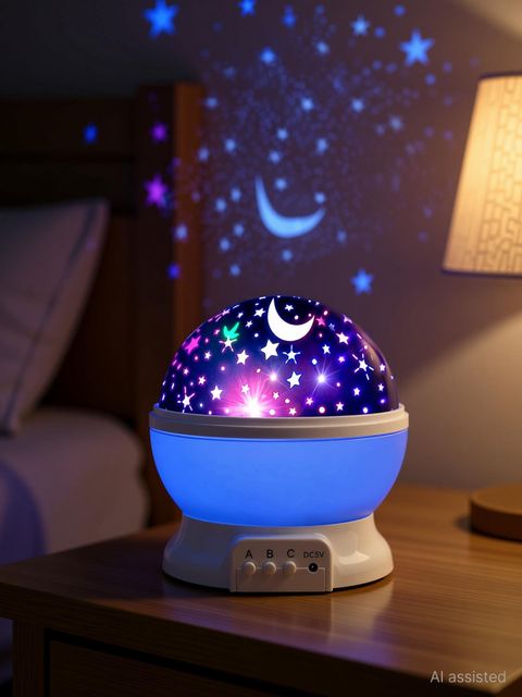 CRENTILA Star Rotating Projector Night Lamp, 15 cm, Multicolor - Image 5