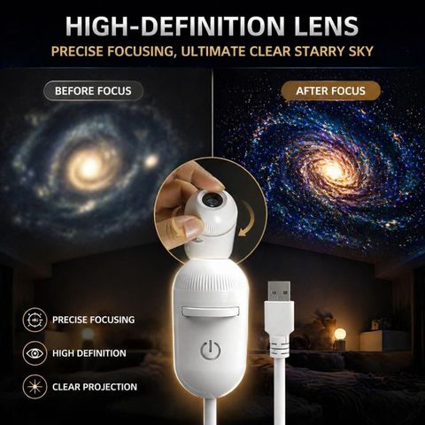 Haliyad Willa Galaxy Star Projector with 6 Interchangeable Slides for Bedroom & Kids Night Lamp (12 cm, Multicolor) - Image 5