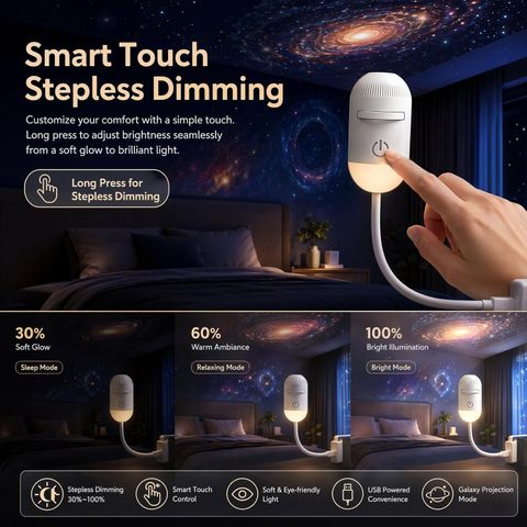 RIVALSTICK Galaxy Projector Light with 6 Slides, USB, White - Image 7