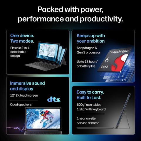 HP Omnipad 12 | In Box detachable Keyboard 8 GB RAM 256 GB ROM 12 inch with Wi-Fi Only Qualcomm Snapdragon SM6475Q Hexa Core Tablet (Denim Blue) - Image 4