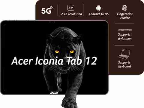 Acer Iconia Tab 12 5G 8GB RAM 256GB ROM 12.2 inch Tablet (Slate Grey) - Image 2