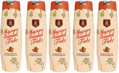 Mysore Sandal Talc 100g Pack of 5 Pack of 5 · 100 g (500 g total) - Image 3