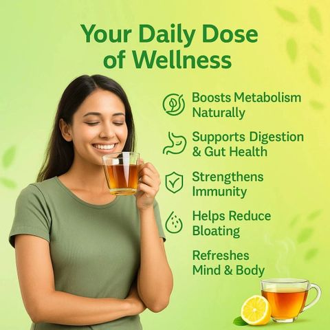 NeutriOne Honey Lemon for Weight Loss | Premium Green Tea Leaves |Vitamin C & Antioxidants Honey, Lemon Green Tea Bags Box (4 x 25 Bags) - Image 6