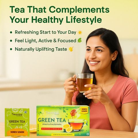 NeutriOne Honey Lemon for Weight Loss | Premium Green Tea Leaves |Vitamin C & Antioxidants Honey, Lemon Green Tea Bags Box (4 x 25 Bags) - Image 5