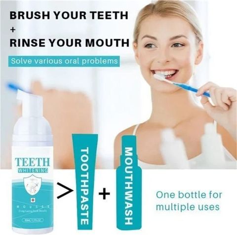 Qwera Cleaning Teeth Whitening Mousse Foam Toothpaste Oral Hygiene Effective - mint (50 ml) - Image 7