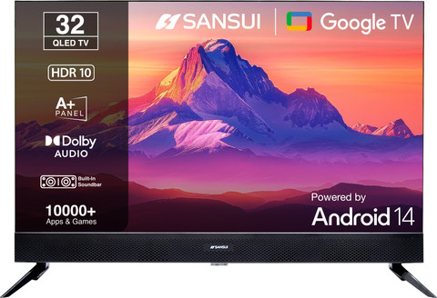 Sansui 80 cm (32 inch) QLED HD Ready Smart Google TV with  HDR10
