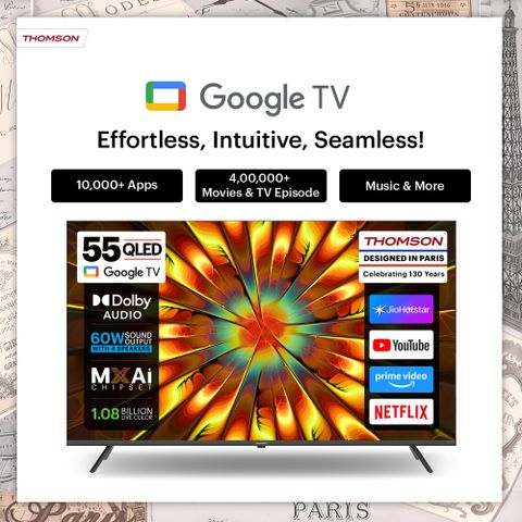 Thomson Phoenix 2025 Edition 139 cm (55 inch) QLED Ultra HD (4K) Smart Google TV with Dolby Atmos 4 Speakers 60 Watts Sound Output Al Smooth Motion Rate HDR 10 Google Assistant (55QAI1025) - Image 7