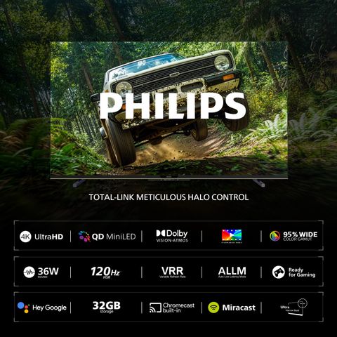 PHILIPS 189 cm (75 inch) Ultra HD (4K) Mini LED Smart Google TV 2026 Edition with Local Dimming Dolby Vision & HDR10+ 36W Dolby Atmos 120Hz Game Accelerator Filmmaker Mode Wider Colour Gamut Ultra Narrow Bezel 2GB RAM + 32 GB Storage (75MLED610/94) - Image 6