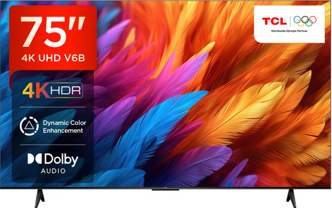 75V型 液晶カラーテレビ TCL 2024年 75V6B GoogleTV TCL V6B 189 cm (75 inch) Ultra HD (4K) LED Smart Google TV with