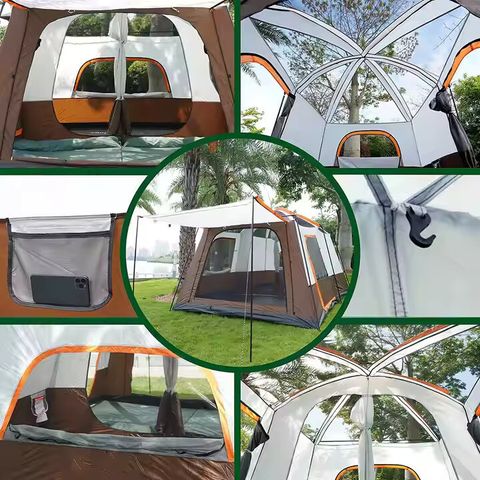 KriShyam 5-9 Person Dome Camping Tent Beige - Image 7