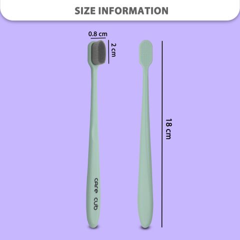 CARE CUB Green & Pink Flat Nano10000 Bristle BPA Free Effect For Sensitive Teeth Extra Soft Toothbrush (Pack of 4) - Image 7