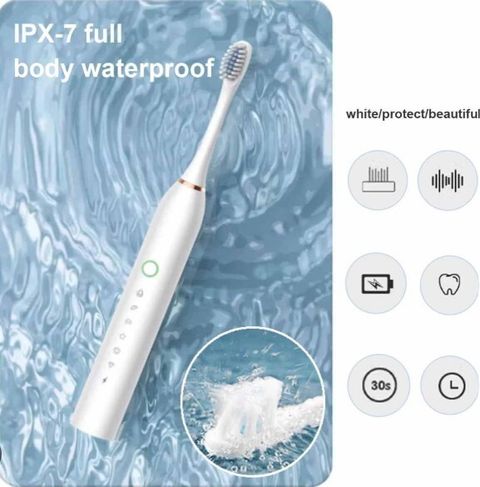 RGV Upgrade Quality 6 Mode USB Rechargeable Electric Toothbrush with IPX7 Waterproof Ultra Soft Toothbrush - Image 4