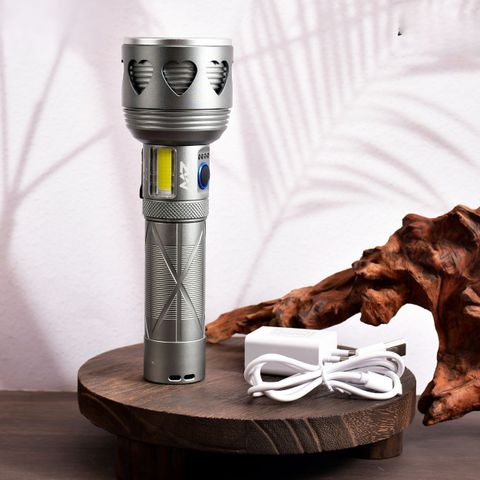 MZ M978 (RECHARGEABLE METAL LED TORCH) Zoomable 250W Power