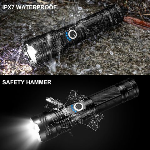 CRENTILA 1000m Long Range LED Torch Light Rechargeable High Power Flashlight USB Charging Torch (Black, 16.5 cm, Rechargeable) - Image 5