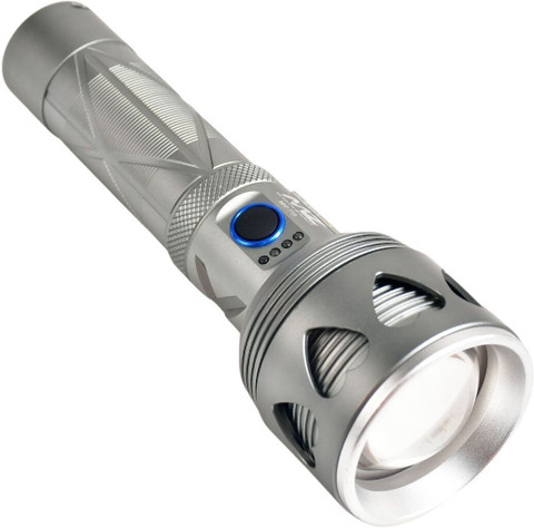 MZ M978 (RECHARGEABLE METAL LED TORCH) Zoomable 250W Power