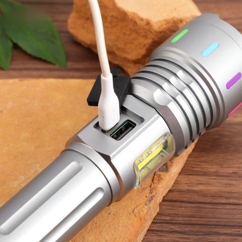 MZ M939 (RECHARGEABLE LED METAL TORCH) Zoomable 4 Modes, 150W