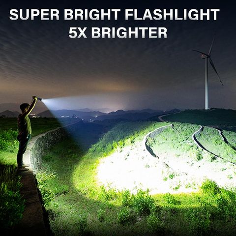 CRENTILA 1000m Long Range LED Torch Light Rechargeable High Power Flashlight USB Charging Torch (Black, 16.5 cm, Rechargeable) - Image 7