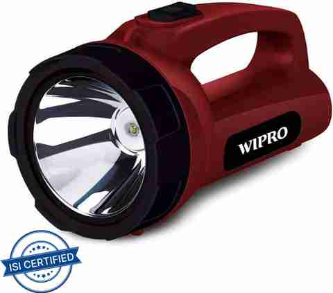 Wipro Emerald Torch Rechargeable 95mm Maroon - Image 3