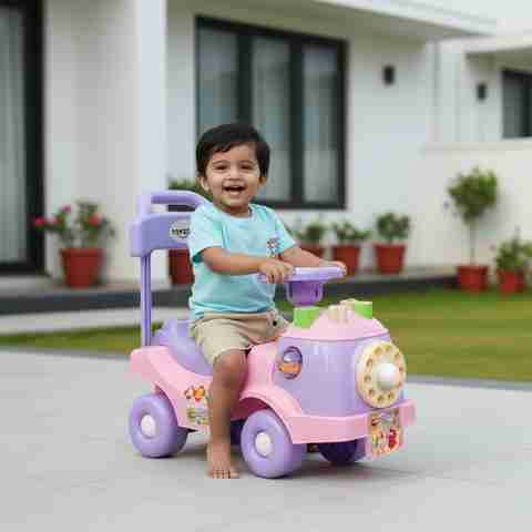 kidznation Educational Rider|Ride-On Baby Car |Toy Car|Push Car|Swing Car 96160F Tricycle (Pink) - Image 3