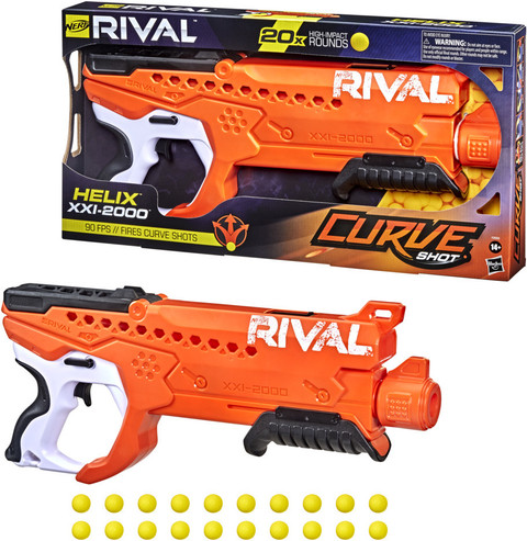 Nerf Rival Curve Shot - Helix XXI-2000 Blaster, Fire Rounds to