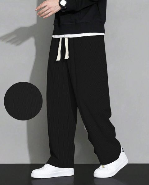 KAJARU Men Solid Black Track Pants - Image 6