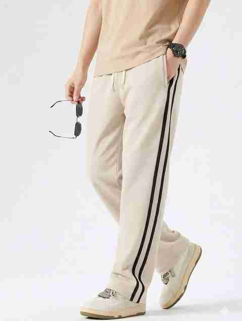 KEESUN Men Striped Beige Track Pants - Image 5