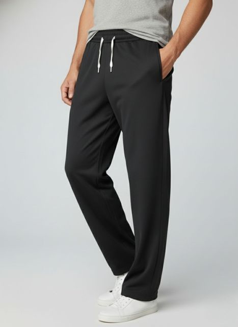 INDICLUB Pack of 2 Men Solid Black, Silver Track Pants - Image 6