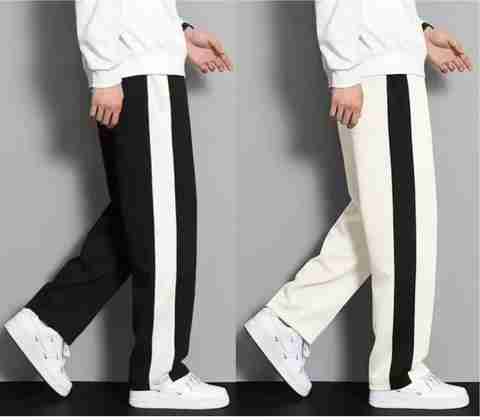 Vcloths Pack of 2 Men Solid Striped Track Pants Multicolor - Image 5
