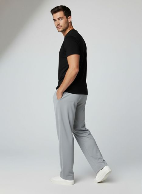 INDICLUB Pack of 2 Men Solid Black, Silver Track Pants - Image 7