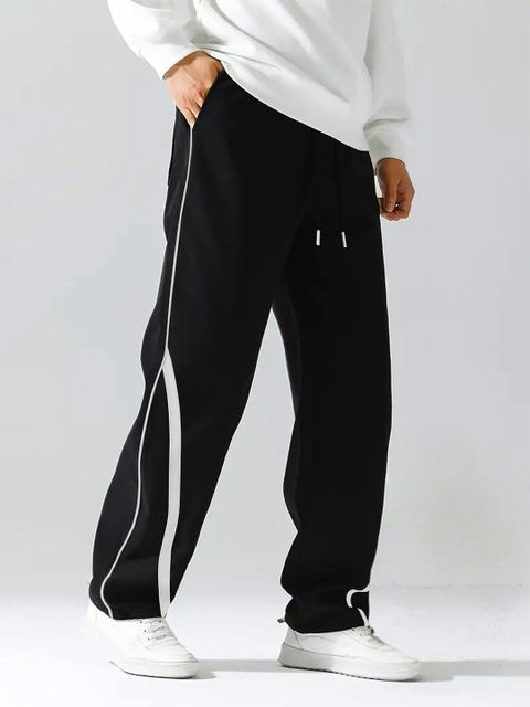 Paralians Men Striped Black Track Pants - Image 6